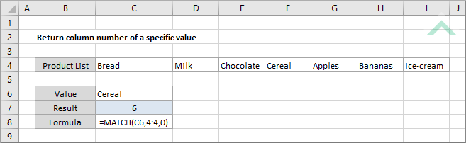 Return Column Number Of A Specific Value Excel VBA