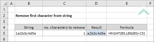 Remove First Character From String Using Excel And VBA Exceldome