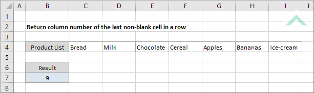 Return Column Number Of The Last Non blank Cell In A Row Using VBA 