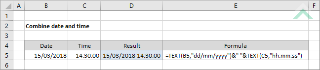 Combine Date And Time Using Excel And VBA Exceldome