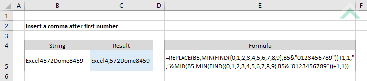 Insert A Comma After First Number Excel And VBA Exceldome