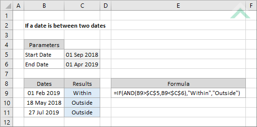 If A Date Is Between Two Dates Excel Exceldome